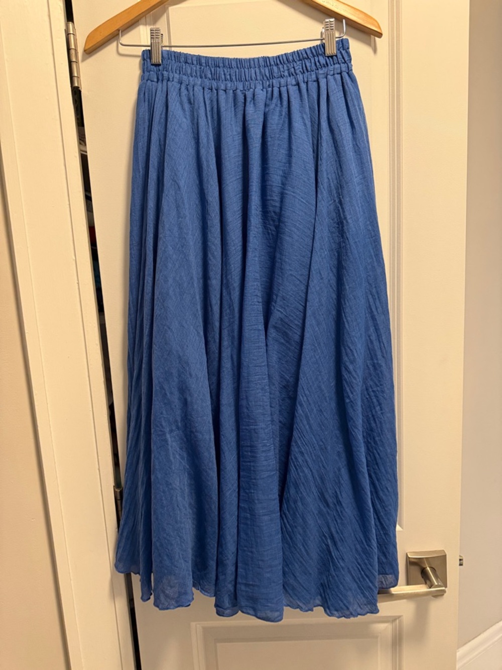 Bohemian Style Elastic Waist Band Cotton Linen Long Maxi Skirt Dress S - Picture 5 of 6